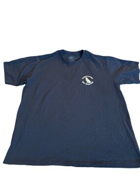 Dog is Good Men's T-Shirt Conversation Not Required Short Sleeve Blue XL Cotton